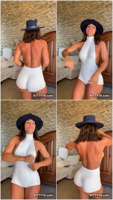 Bruna Luccas onlyfans girl and pornstar with hot fit body posing and dancing in sexy white tight dirty panties for you!