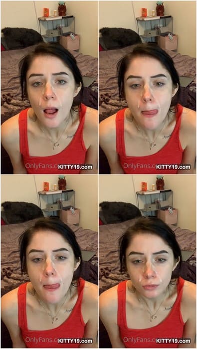 CatKitty21 sextape rare video with cum and massive facial on her young cute face and lips. Her mouth after deep and mad blowjob!