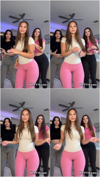 Sexy Sophie Rain xxx model with her best young friend together dancing and showing tits and asses in sexy tight pants.