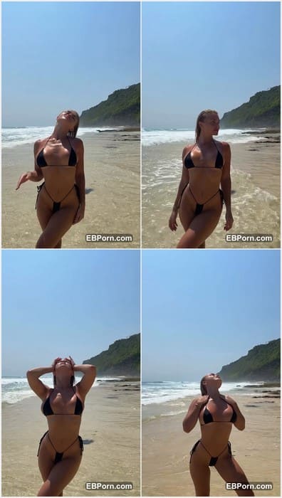 Anastasia Hel onlyfans model posing on the beach in sexy mini bikini. Her amazing boobs and ass need ridding on dick and get massive cumshot!