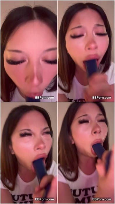 Bbyanni onlyfans girl fuck her mouth by big dildo. She scream hot and high. Her mouth was fucked hard and deep! WOW!