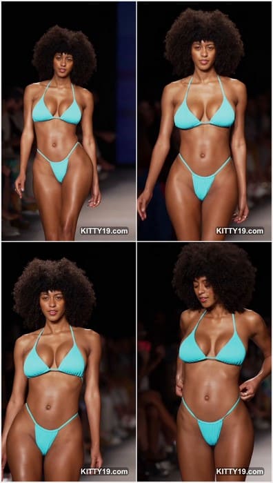 Briana Smith bikini show babe with amazin hair and face. Her black tits and body need ridding on big white cock now! WOW!