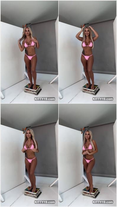 Emilie Rae naked blonde star posing for photoshooting in sexy pink bikini. Her pussy so fresh and tight today. Can you try?