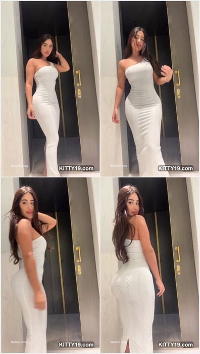 Esterbron leaked video with her perfect ass in tight dress. She take off her dirty panties and need masturbate in fitting room now!