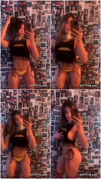 Hot model Gaby de Paula in bikini posing. Sexy girl need your dick and fucking hot! Download it and cum on her slut face.
