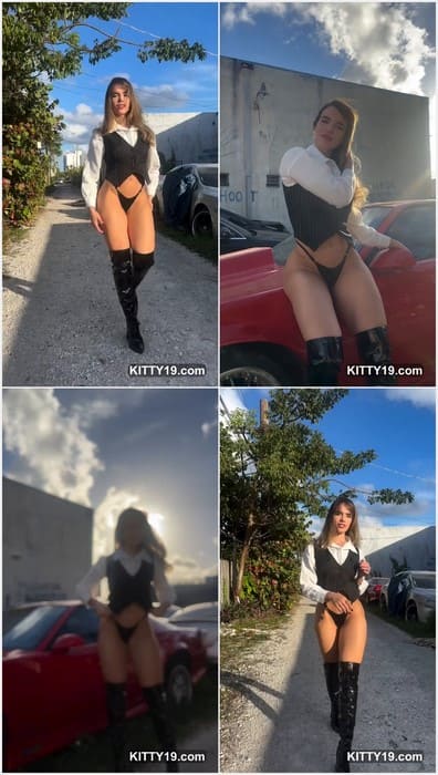 Gaby de Paula naked brunette girl walking in high boots in dirty black panties! Wow, she is amazing instagram star!