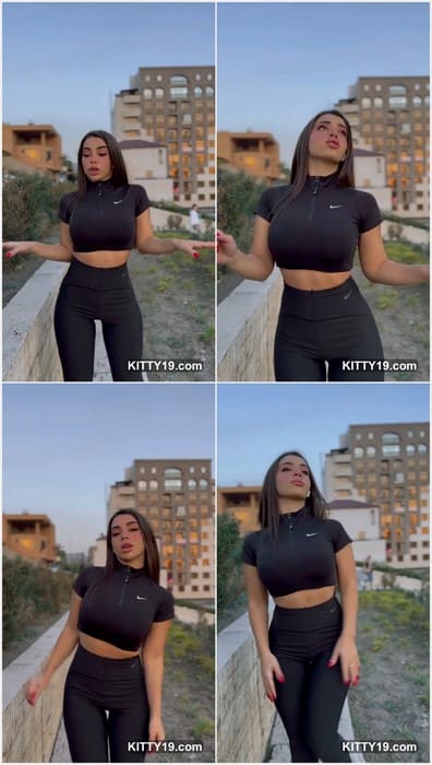 Meri Babayan pussy and ass in sexy tight pants without panties. Beauty brunette with fit Armenian butt posing on leaked videos!