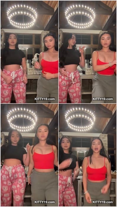 Nimkguyen pornstar and onlyfans girl on full leaked video. Two hot brunette girls dancing in t-shorts for fans from USA.