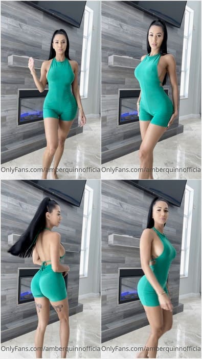 Amber Quinn leaked video with tight dress and pants. She take off her dirty panties and clean her pussy for sex. WOW!