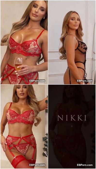 Amber Turner sexy in red lingerie posing and showing her pussy. Beauty blonde girl need ridding on real dick and creampie in ass.