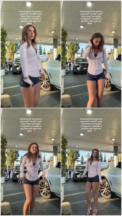 Caitlin Carmichael legs so fit and sexy posing on parking without panties with dirty pussy. What a smell! Download now.