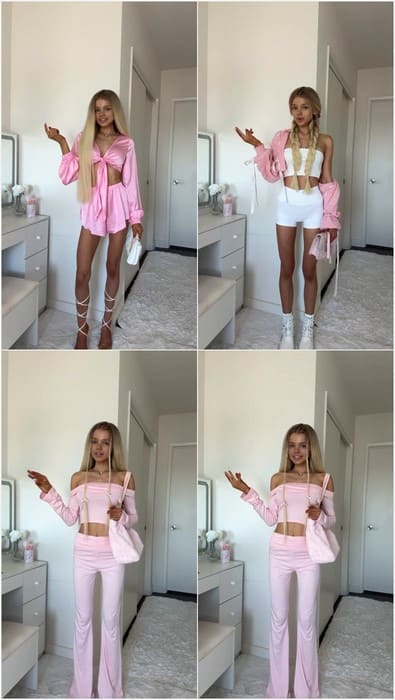 Zolotova sexy blonde girl posing in sexy pink dress without her panties. Beauty girl and cute face model! Download now!