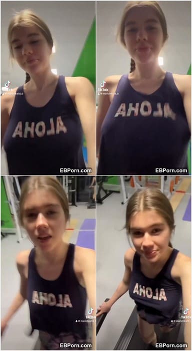 Marichka tits boucing when babe running. But Marichka wants riding on your dick. Sexy hot girl with big lips and big natural tits!